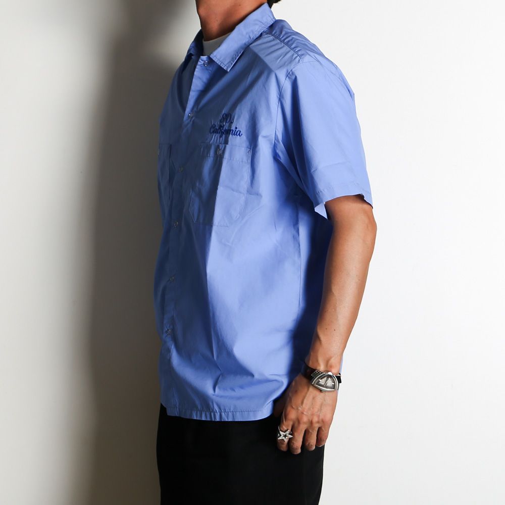 【ラスト1点-サイズL】 SD Dress Work Shirt SS - Blue / ワークシャツ / SHOSD220