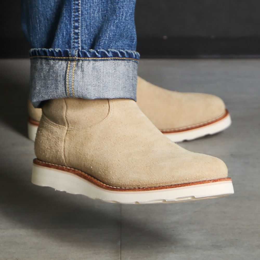 Suede Leather Side Zipper Boots - BEI / MDMGK001