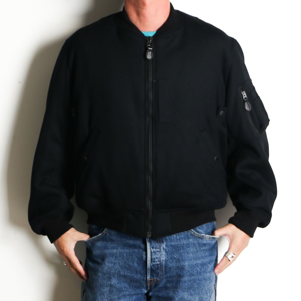 Wool  Melton Bomber JKT - BLK / 2511-9001