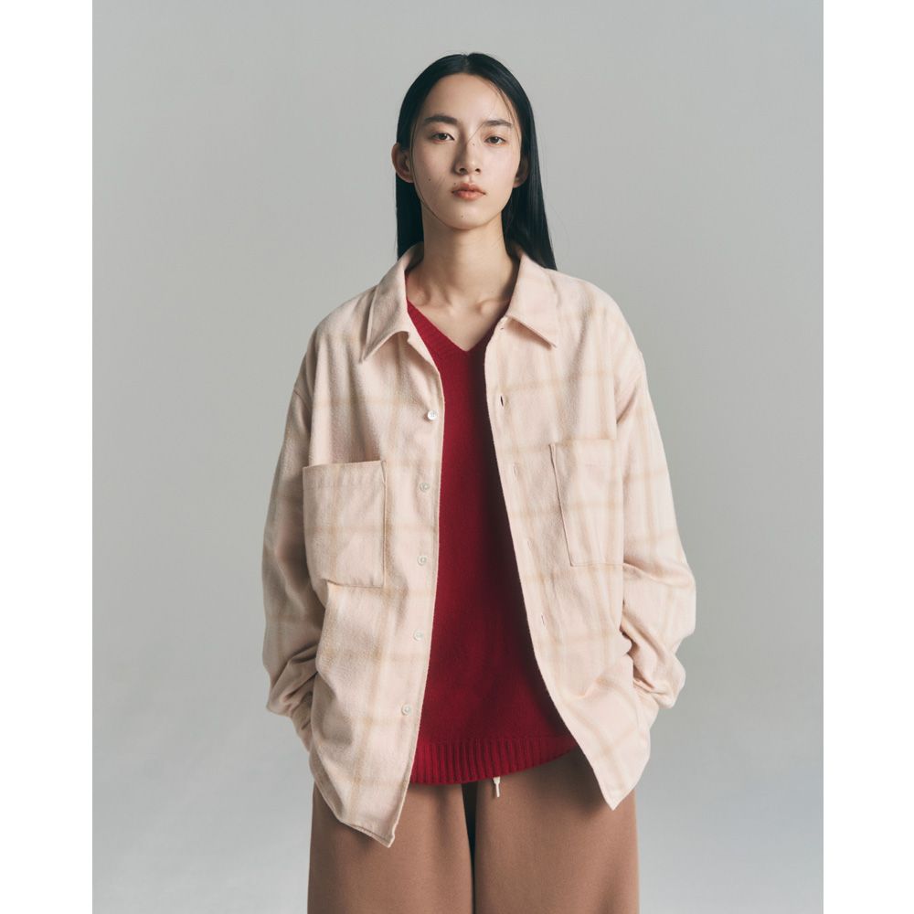 Ombre Check Flannel Shirt - Pink / オンブレチェックフランネルシャツ / SN-628B