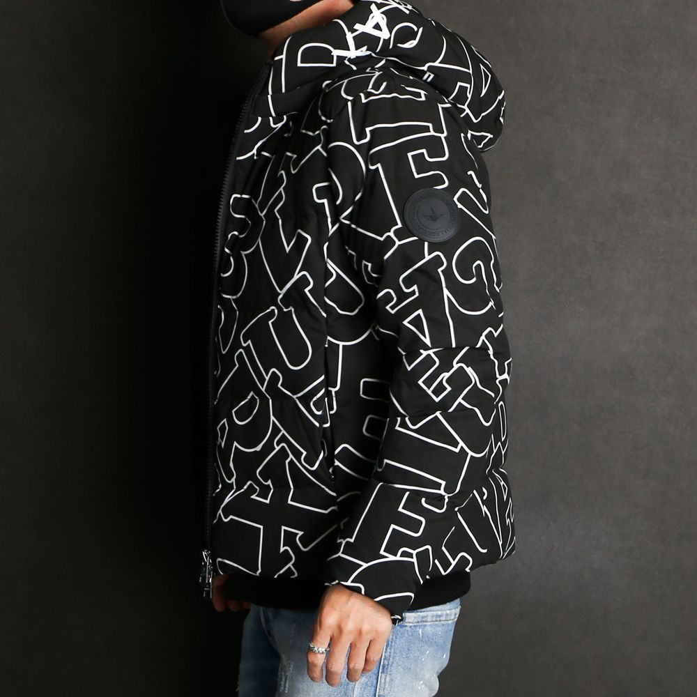LETTERING DOWN JACKET / ダイアゴナルロゴ ダウンジャケット / USO-21042