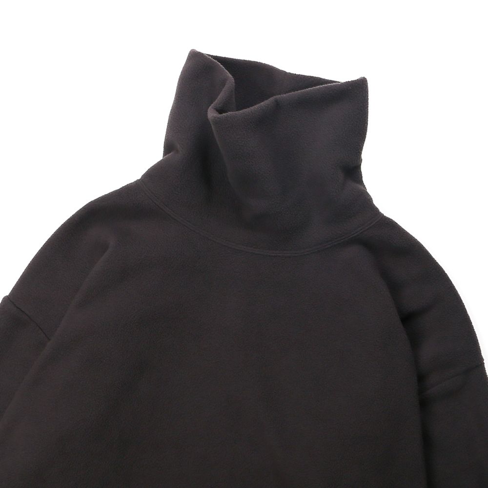 FLEECE HI NECK SIDE VENTS CS / マイクロフリース サイドベンツ カットソー / 180204