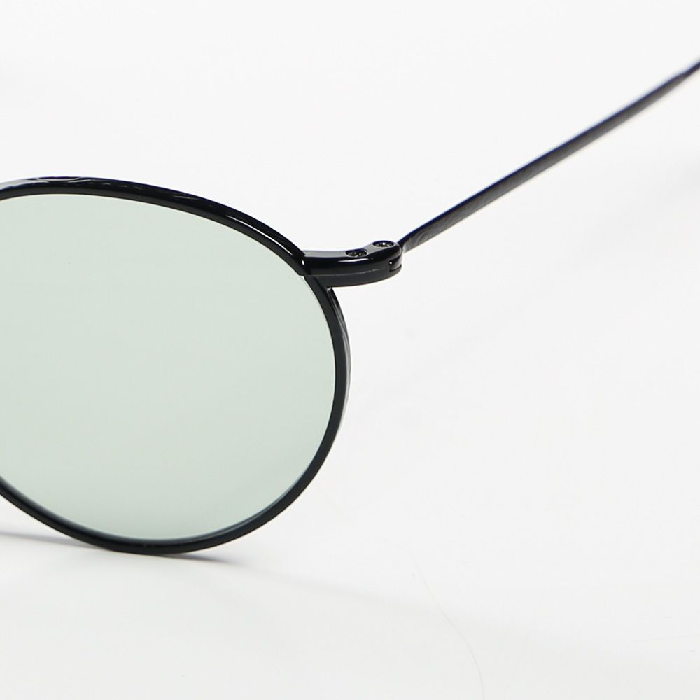 CALEE - VINTAGE TYPE CIRCLE METAL GLASSES - Black/Green / サングラス /  CL-24SS003G | chemical conbination