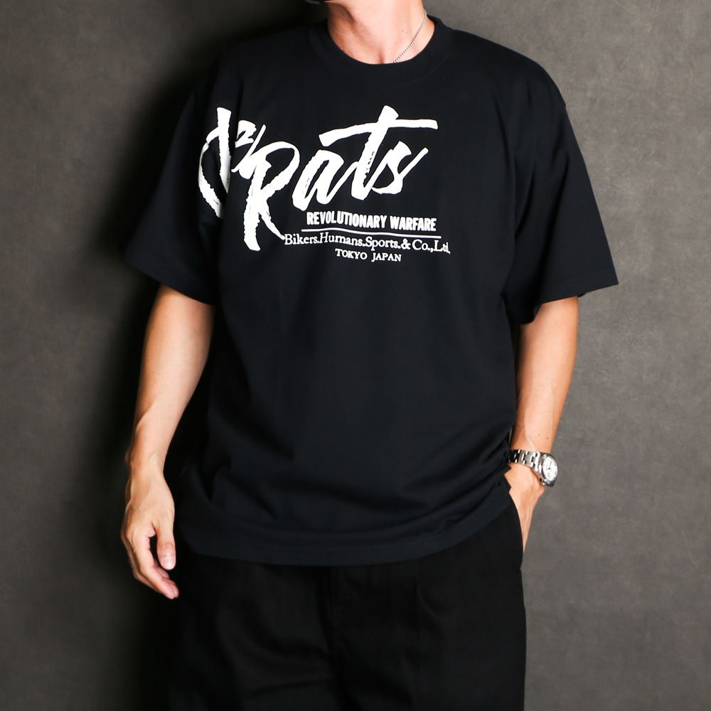 RATS - 【ラスト1点-サイズS】 SCRIPT BIG LOGO TEE / プリント T