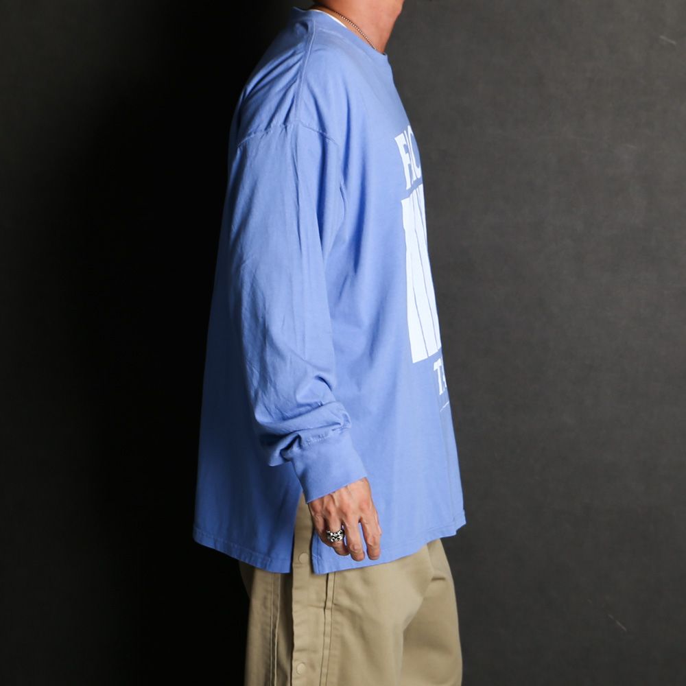 【ラスト1点-サイズ5】 7 BARS LONG SLEEVE TEE - BLUE / グラフィック Tシャツ / KR-TEE-U03