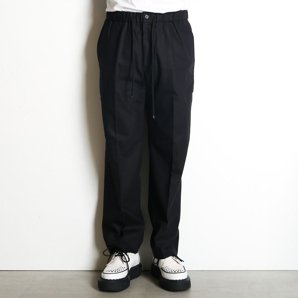 Flat Tapered Easy Trousers - Black / オーガニックGIZA60/3サバイバルクロス® - フラットテーパードイージートラウザーズ / A26C03PT01C
