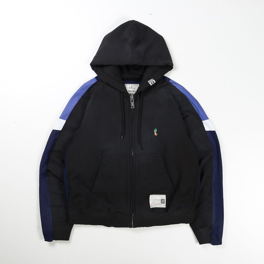 【ラスト1点-サイズ48】Track Jacket Combined Parka - BLACK / トラックジャケット コンバインド パーカー / A16PK571