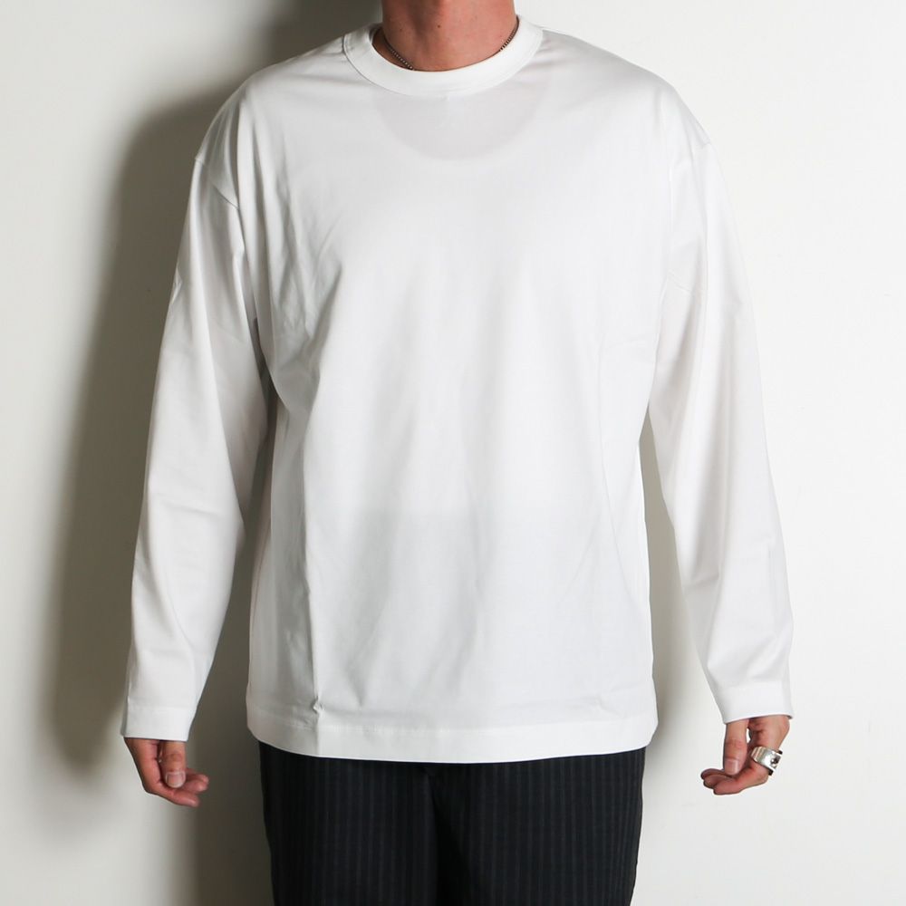 【ラスト1点-サイズ2】 COMFORT FIT Tee L/S - WHITE / オーガニックGIZA 80/3 天竺 サバイバルクロス® - コンフォートフィットTee L/S / A26A19CS01C