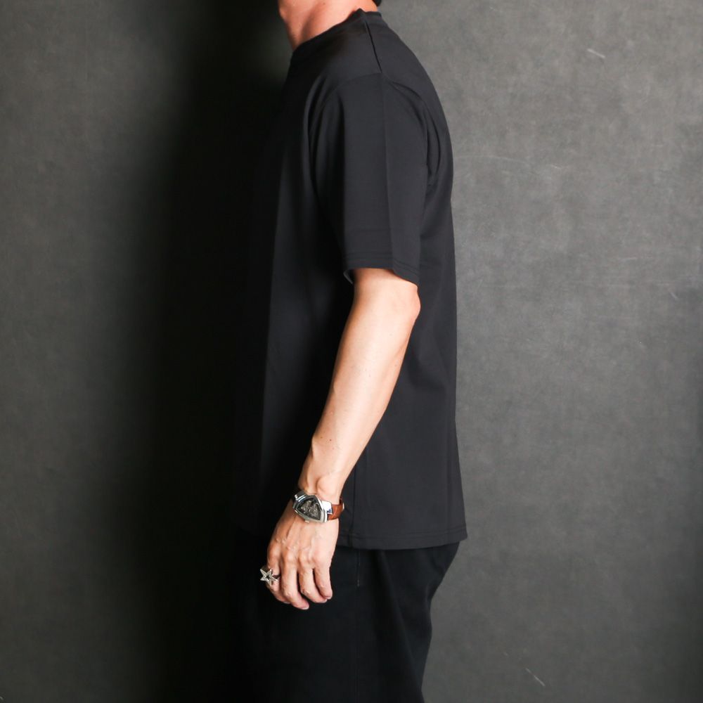 HENLEY NECK TEE - BLACK / 30/1オーガニックコットン空紡天竺 - ヘンリーネックTee / M26B14CS01B