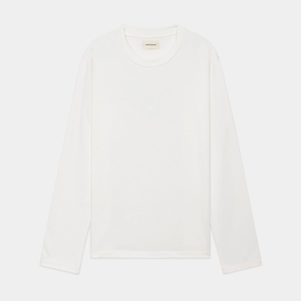MARKAWARE - REGULAR FIT LONGSLEEVE Tee - WHITE / GIZA80/3