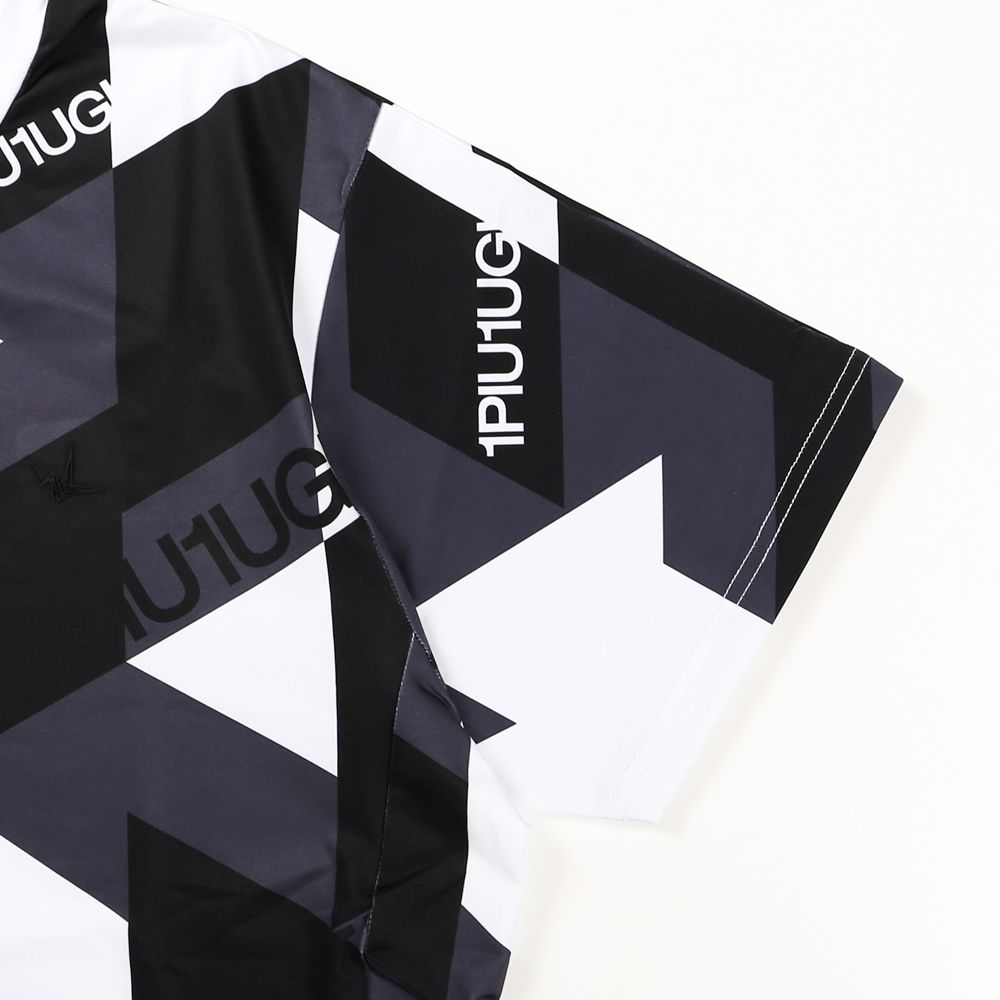 GEOMETRIC RASH GUARD CREW T-SHIRTS / 幾何学柄 ロゴ ラッシュガード Tシャツ  / UST-22009