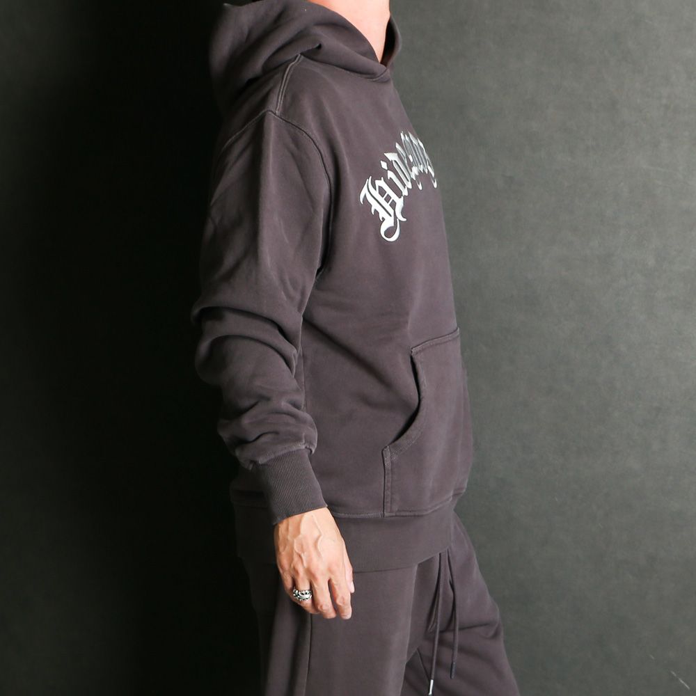 HideandSeek - Old English Hooded Sweat Shirt(24aw) - BLK