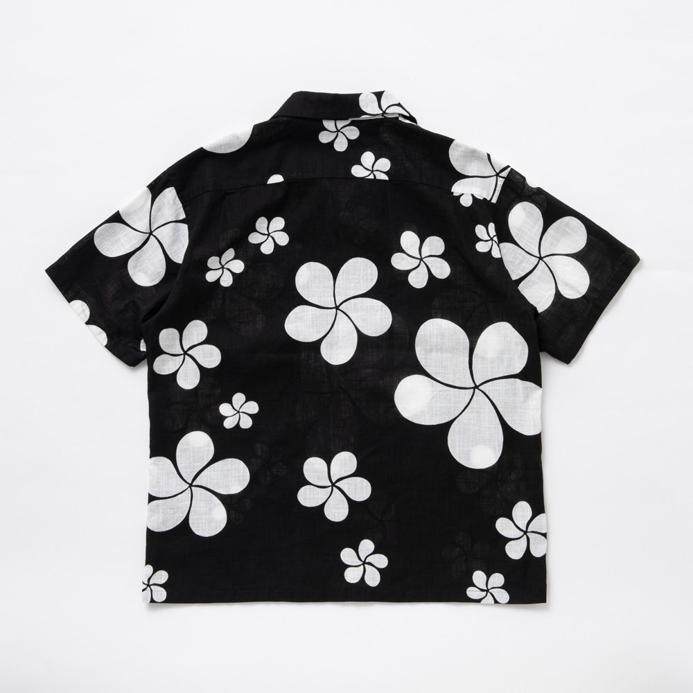 RATS - FLOWER ALOHA S/S SHIRT - BLACK / ハワイアンシャツ