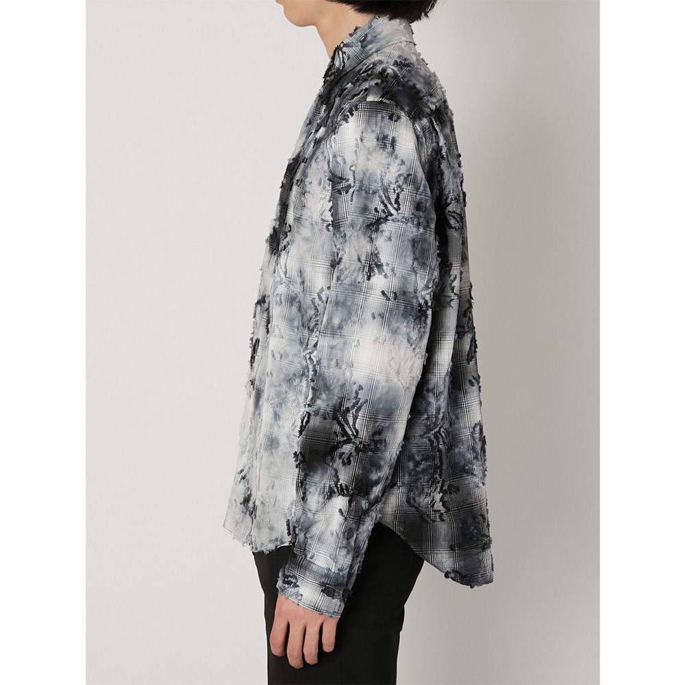 "Tie-Dye Check" Regular Shirt - Black / タイダイチェック レギュラーシャツ / TA26SS-SH023