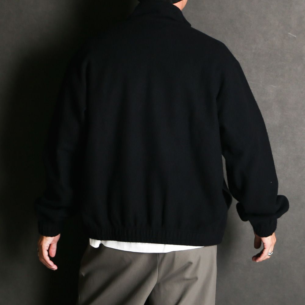 TRACK JACKET - BLACK / スーパー130s ウールナッピング - トラックジャケット / M25D10CS01C