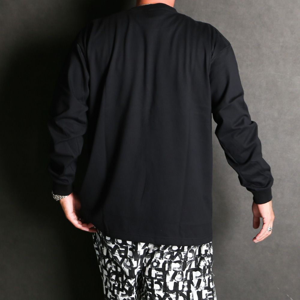 CALEE - CALEE LOGO DROP L/S TEE - BLACK / ロングスリーブ T