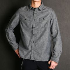 HERRINGBONE INDIGO CHAMBRAY WORK SHIRTS / ヘリンボン シャンブレー ワークシャツ / TSH-F2003
