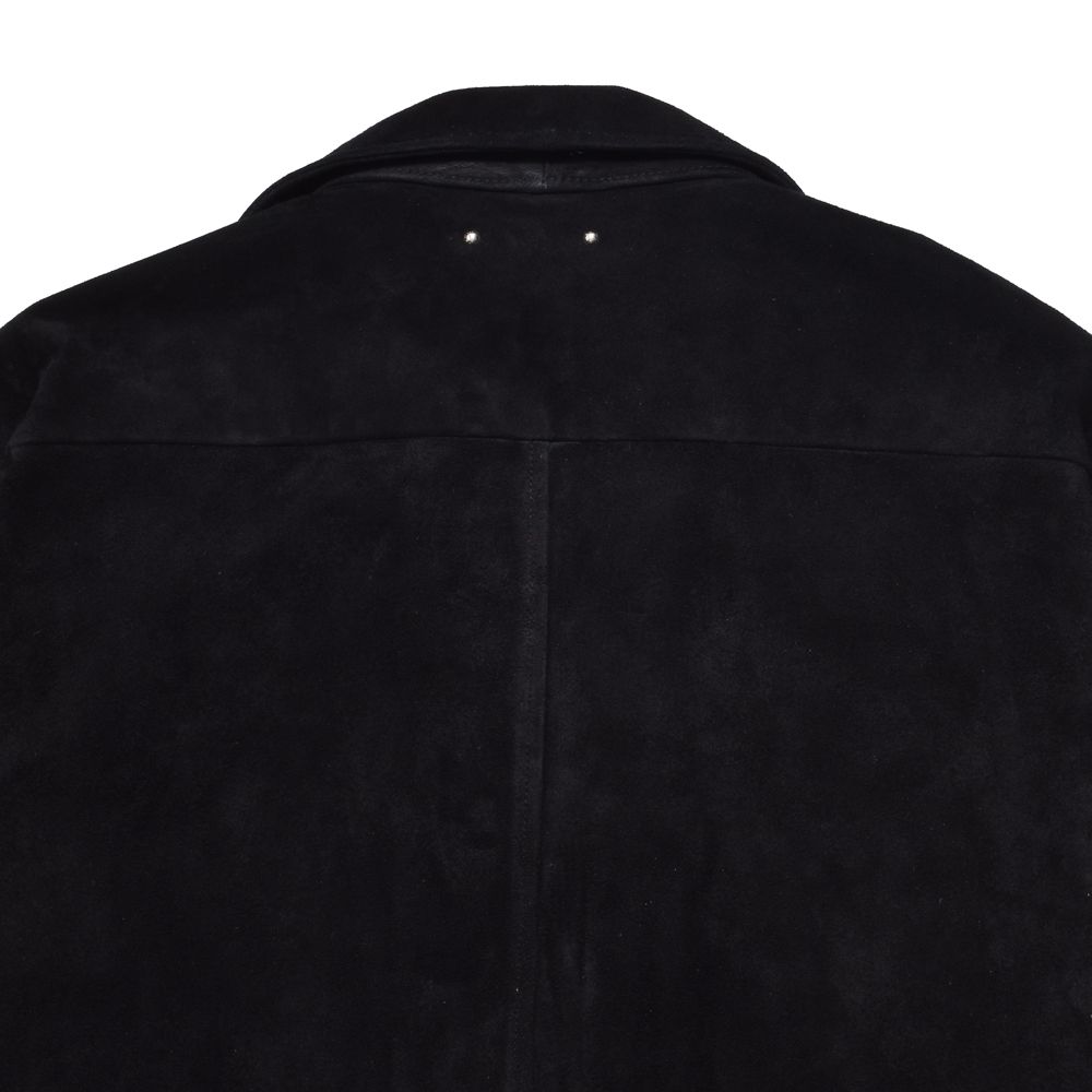 Full Grain Suede Open Collar Work Shirt  - BLK / MDFBF10501
