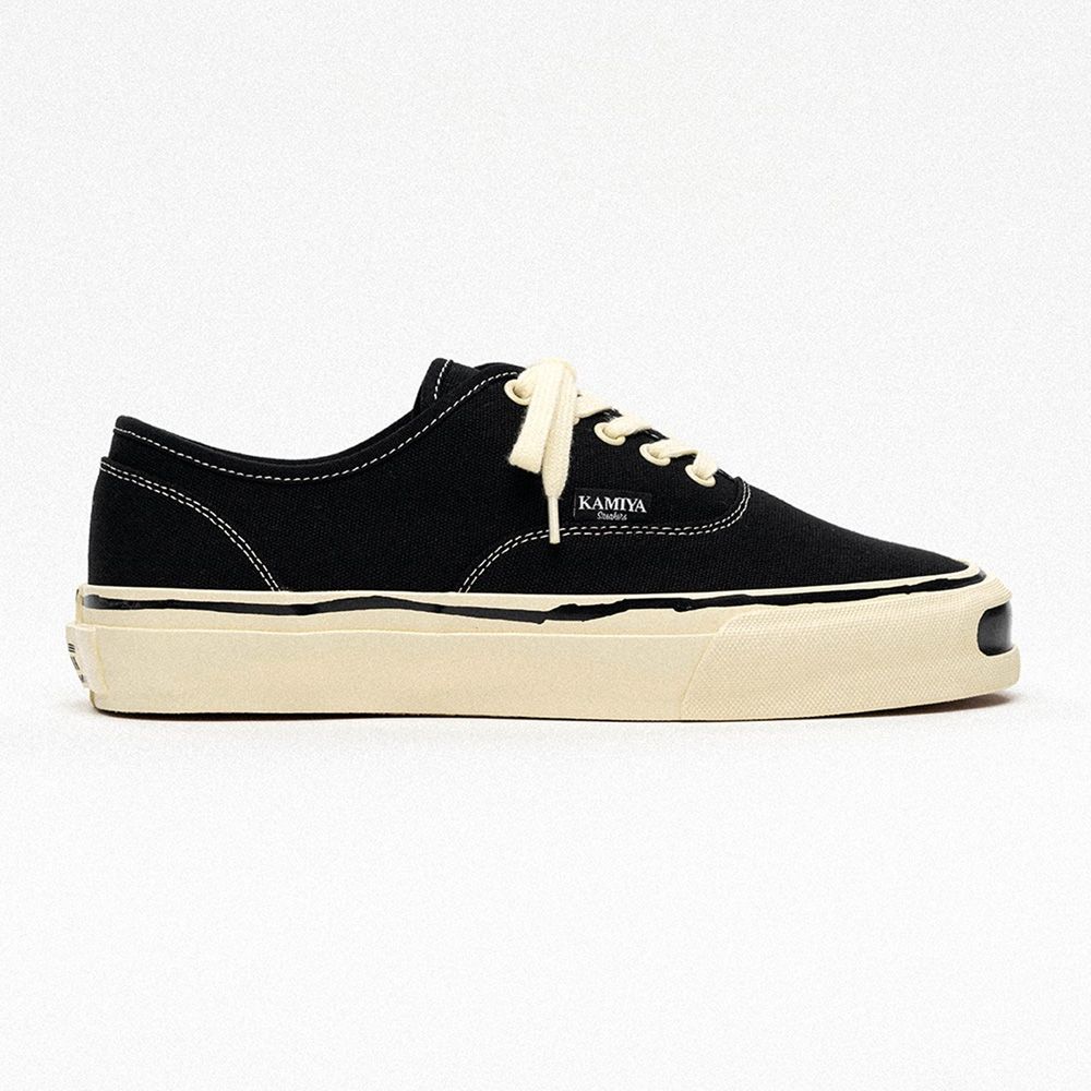 "Herc" Vulcanize Aged Sole Sneakers - Black / "ハーク"ヴァルカナイズ エイジドソール スニーカー / G16FW701