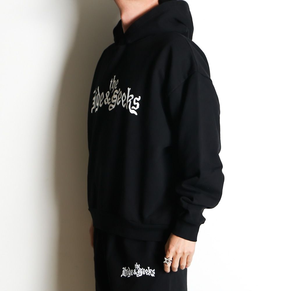 【ラスト1点-サイズM】 " HIDEANDSEEK × Toru Nishiura " / The H&S Hooded Sweat Shirt - BLK / プルオーバーパーカー / H30th-010226