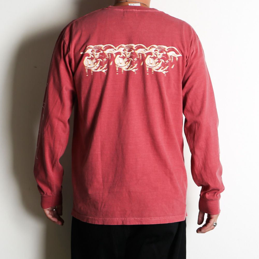 SCUM PORK L/S TEE - CRIMSON RED / ロングスリーブTシャツ