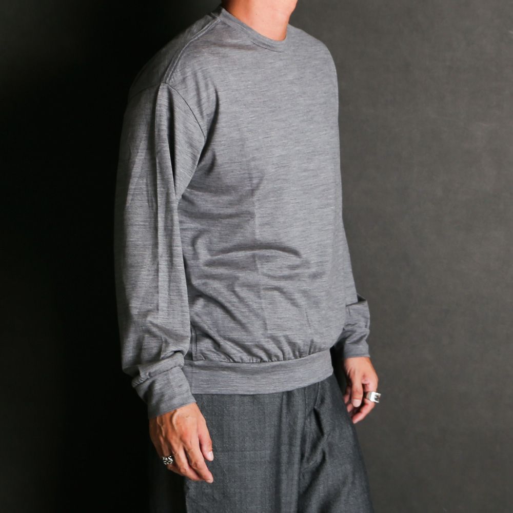 CREW NECK - TOP GRAY / ウォッシャブルウール天竺 - クルーネック / M25C21CS02C