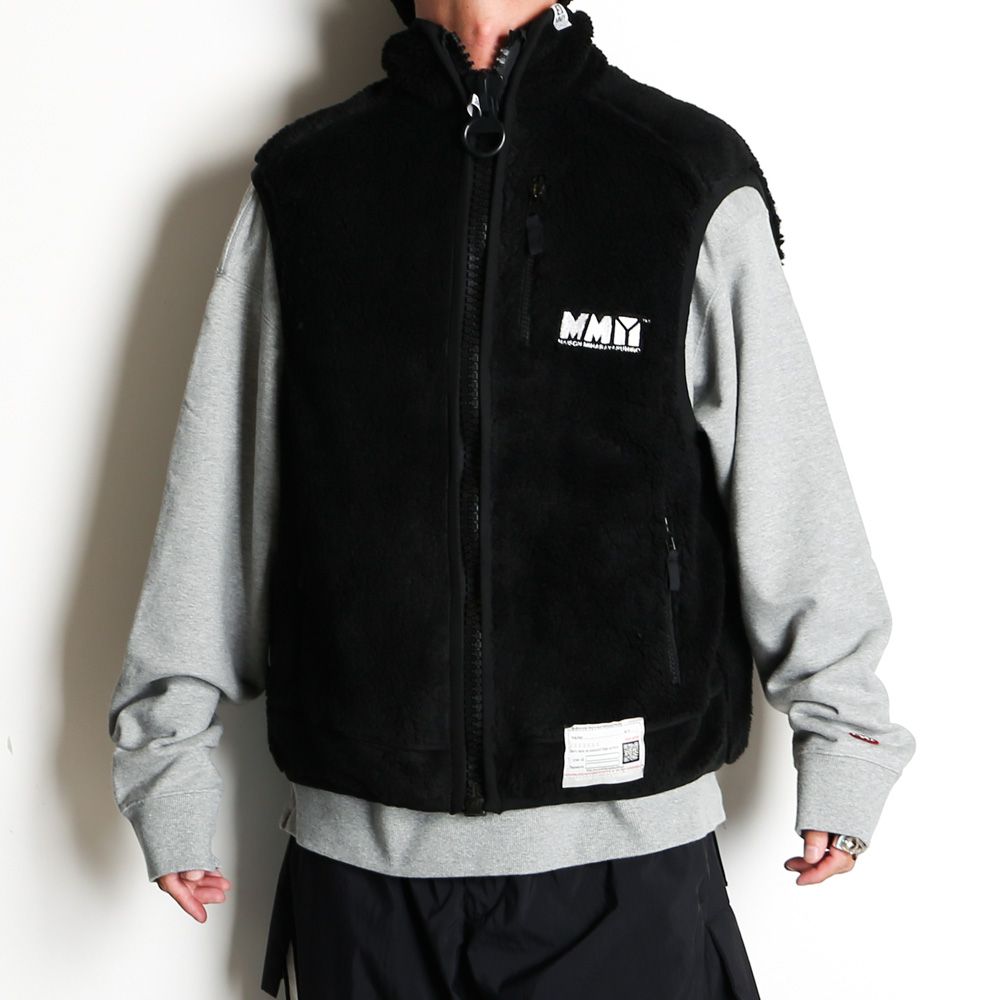 Maison MIHARA YASUHIRO - Wide Back Boa Vest - BLACK