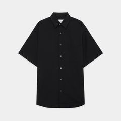 COMFORT FIT S/S SHIRT - BLACK / オーガニックウール2/80トロピカル - コンフォートフィットS/Sシャツ / A26B04SH01B (4月下旬入荷予定)