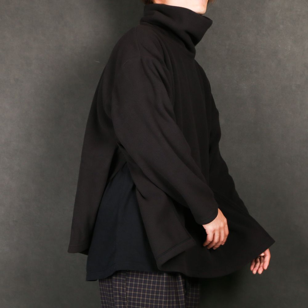 FLEECE HI NECK SIDE VENTS CS / マイクロフリース サイドベンツ カットソー / 180204