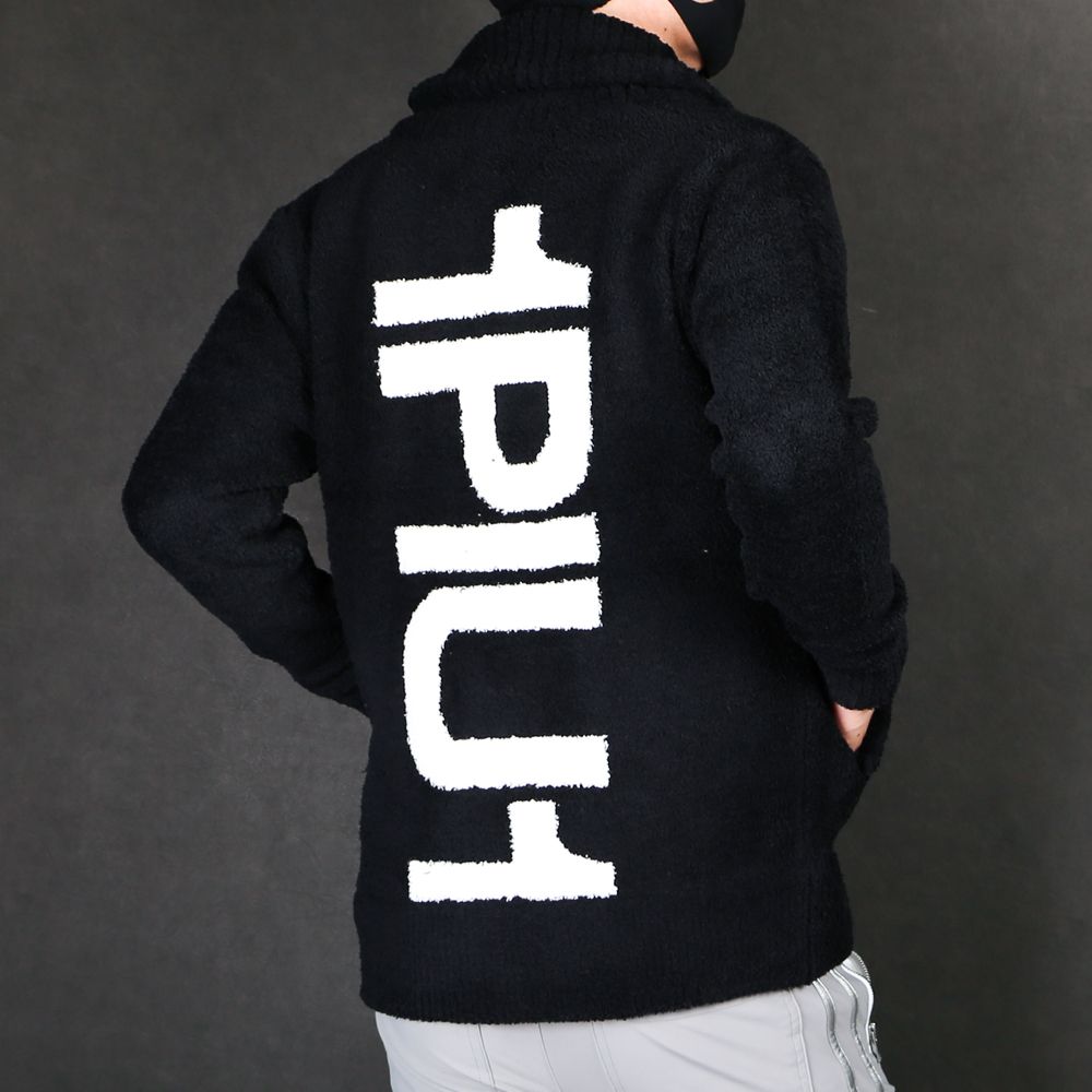 LOGO KNIT SHAWL CARDIGAN / ビッグロゴ ニットショールカーディガン / USK-20011