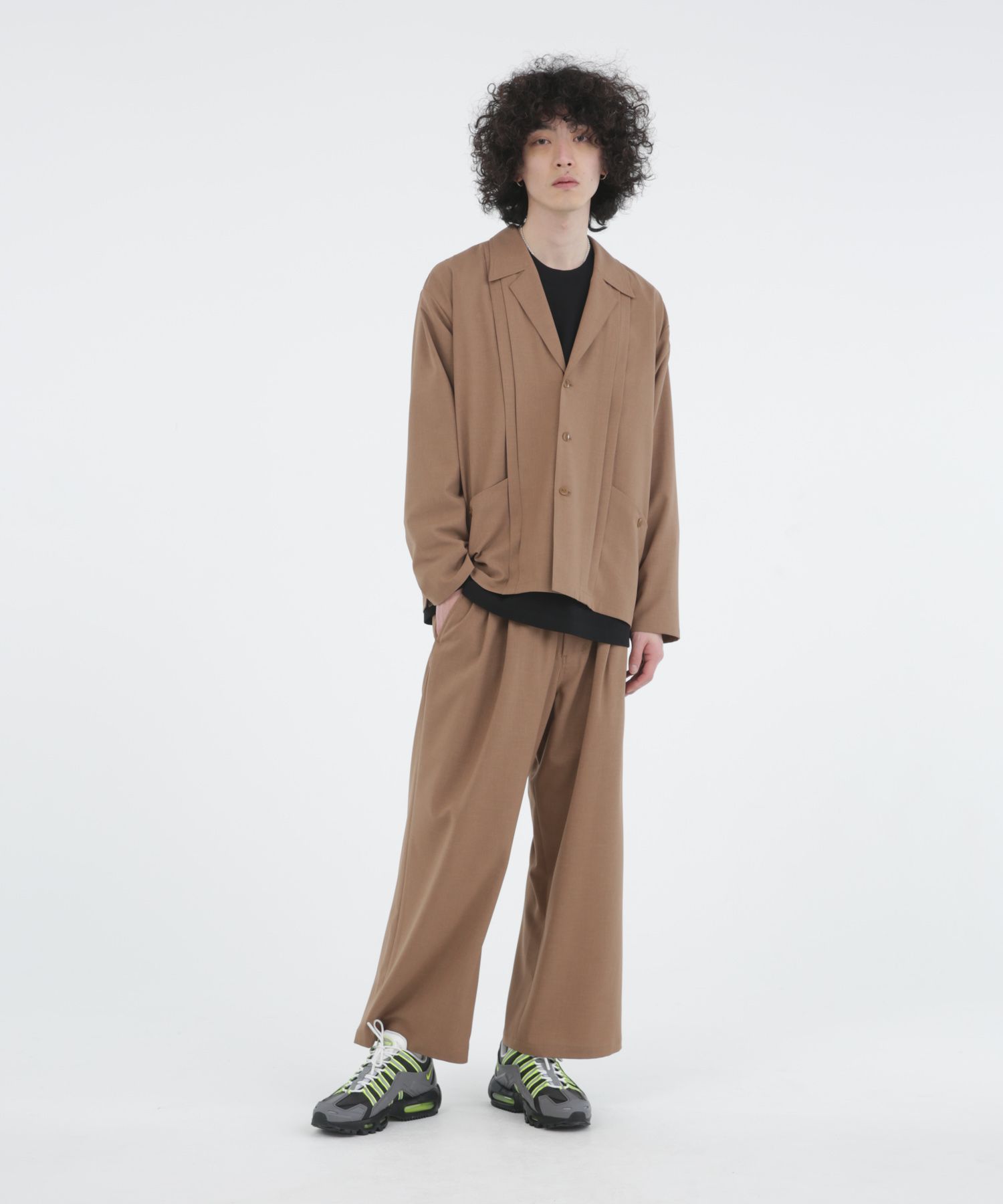 WORSTED WOOL-LIKE TWILL PT / 2タックワイドイージーパンツ / 478214