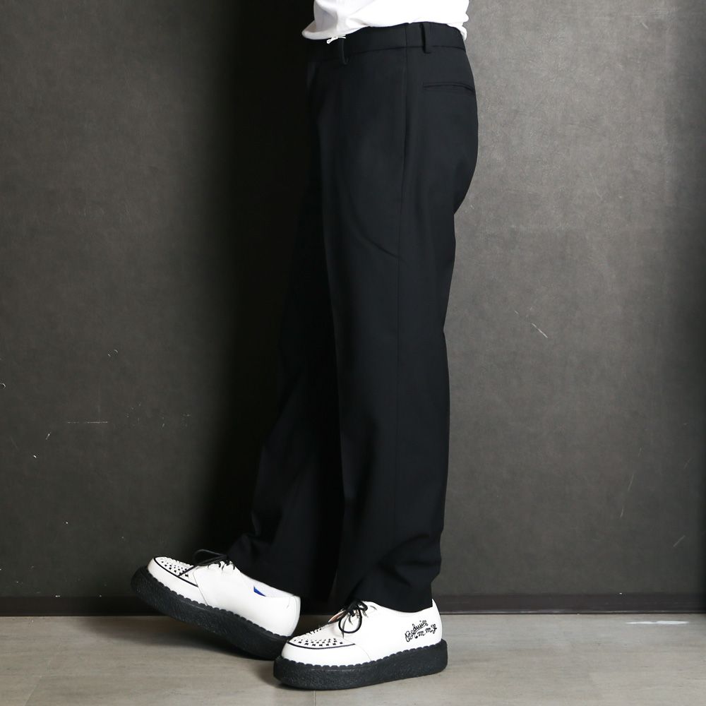 Flat Tapered Trousers - Black / 3/60 オーガニックウールサバイバルクロス® - フラットテーパードトラウザーズ / A26C07PT01C