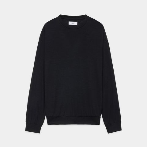 CREW NECK - BLACK / ウォッシャブルウール天竺 - クルーネック / M25C21CS02C