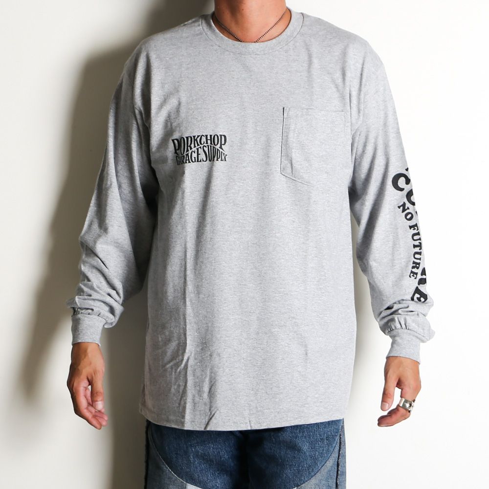 WAVE LOGO L/S TEE - GRAY / ロングスリーブTシャツ