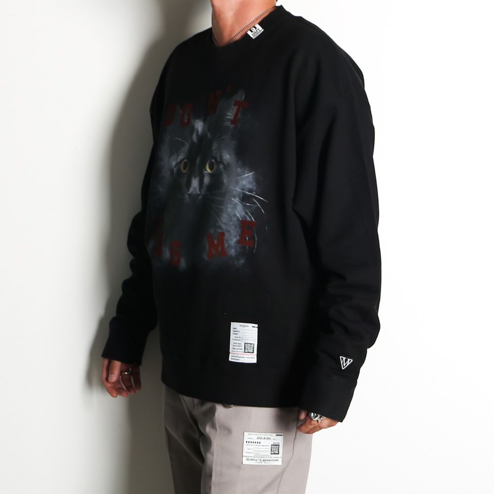 Cat Printed Sweatshirt - BLACK / キャット プリント スウェットシャツ / J17PO782
