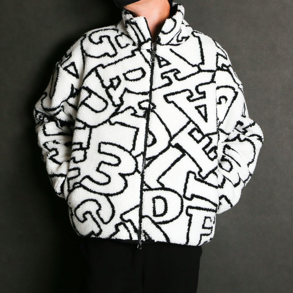 DIAGONAL LOGO BOA JACKET / ダイアゴナルロゴ ボア トラックジャケット / USO-21055