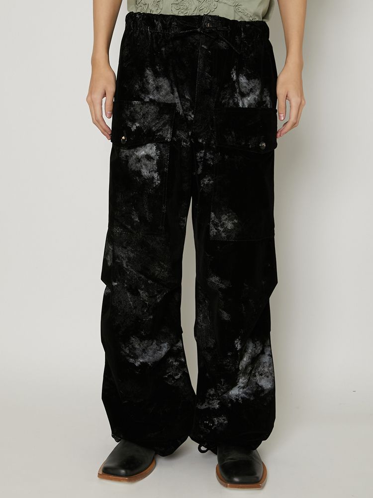 "FLOCKY + PIGMENT PRINT" PARACHUTE PANTS / パラシュートパンツ / TA23AW-PT018