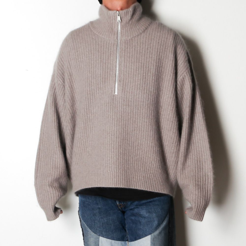 RACCON HALF ZIP KNIT - GREIGE / ハーフジップニット / VTM-26-K-106