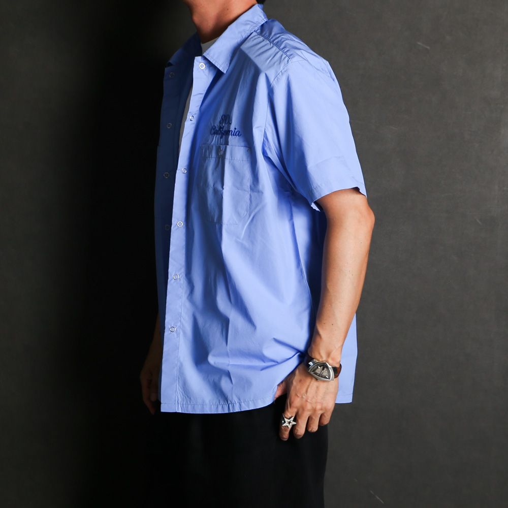 【ラスト1点-サイズL】 SD Dress Work Shirt SS - Blue / ワークシャツ / SHOSD220