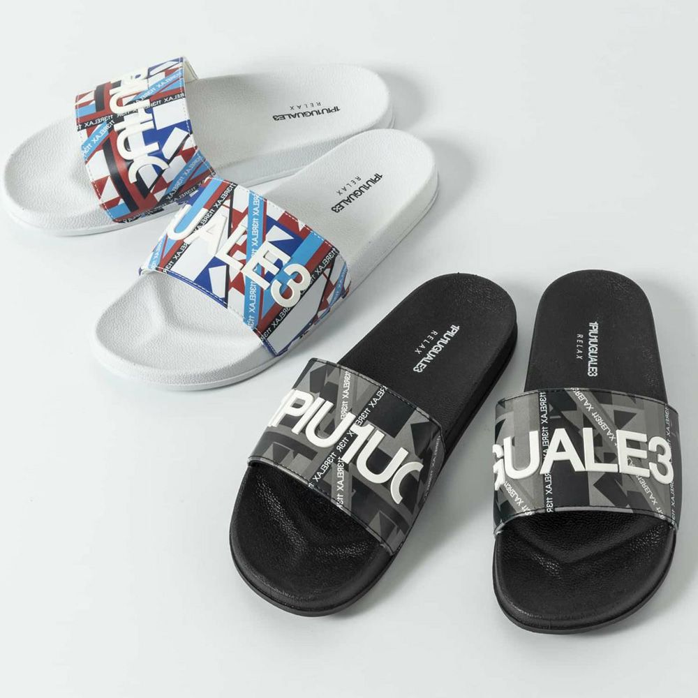 国内発送【1PIU1UGUALE3 RELAX】ジオメトリックシャワーサンダル 1PIU1UGUALE3 RELAX - GEOMETRIC PRINT SANDALS - BLACK / ジオ