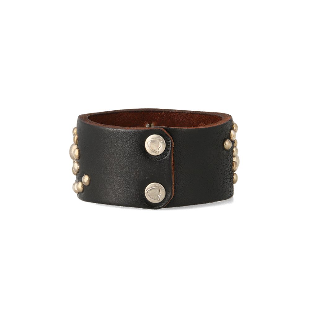 Bracelet #25 Studs 1.25 - Black / レザーブレスレット / OTZAS200