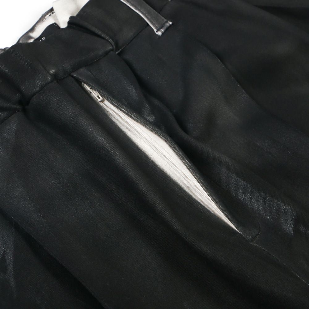 "Leather Coating Jersey" Short Track Pants - Black / レザーコーティングジャージ ショートトラックパンツ / TA26SS-PT090