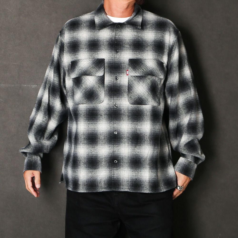 Wool Ombre Check L/S Shirt (26aw) - BLK / チェックシャツ / HS-100626
