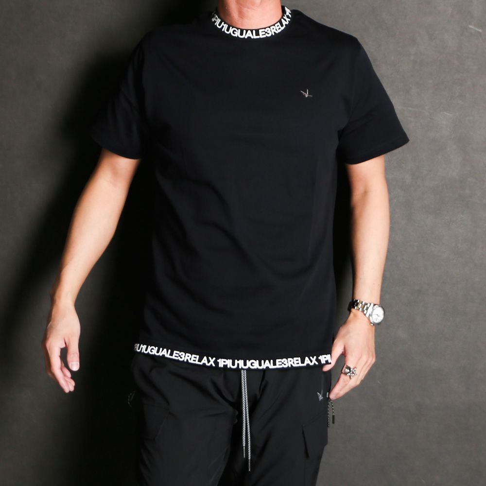 COLLAR LOGO T-SHIRT - BLACK / ネックロゴ Tシャツ / UST-24014