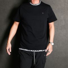COLLAR LOGO T-SHIRT - BLACK / ネックロゴ Tシャツ / UST-24014