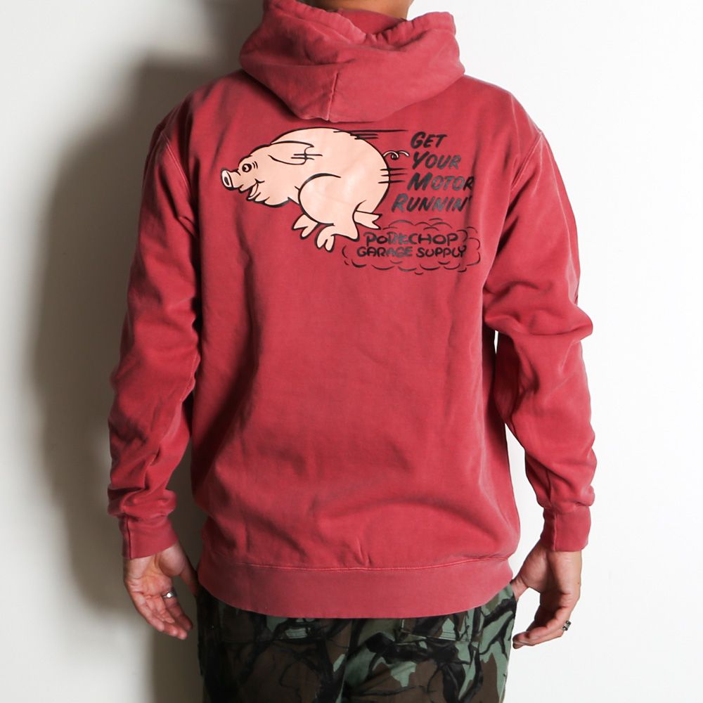 RUNNING LOGO HOODIE - CRIMSON RED / プルオーバーパーカー