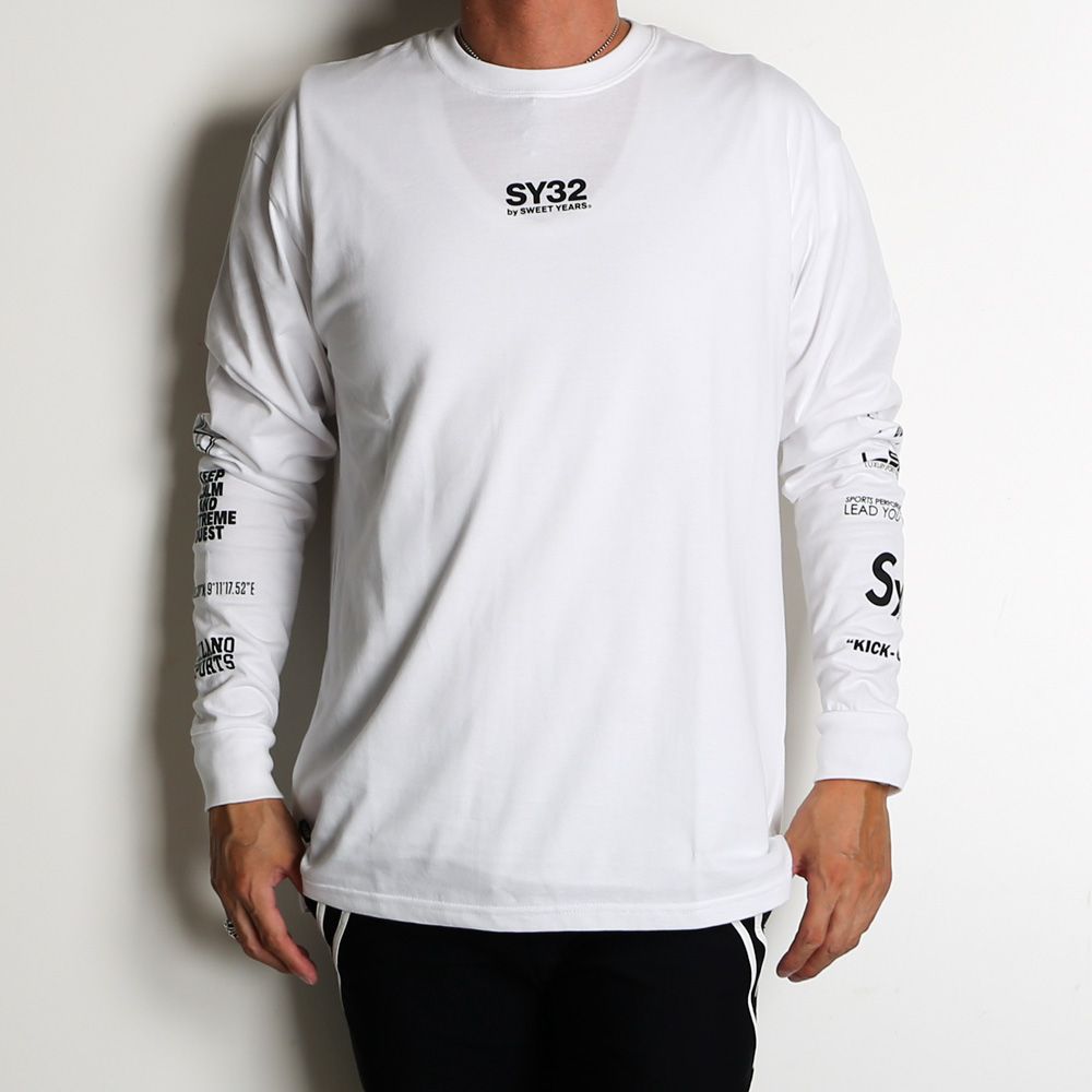 SY32 by SWEET YEARS - LOOSE SILHOUETTE MULTI LOGO L/S TEE / ロング