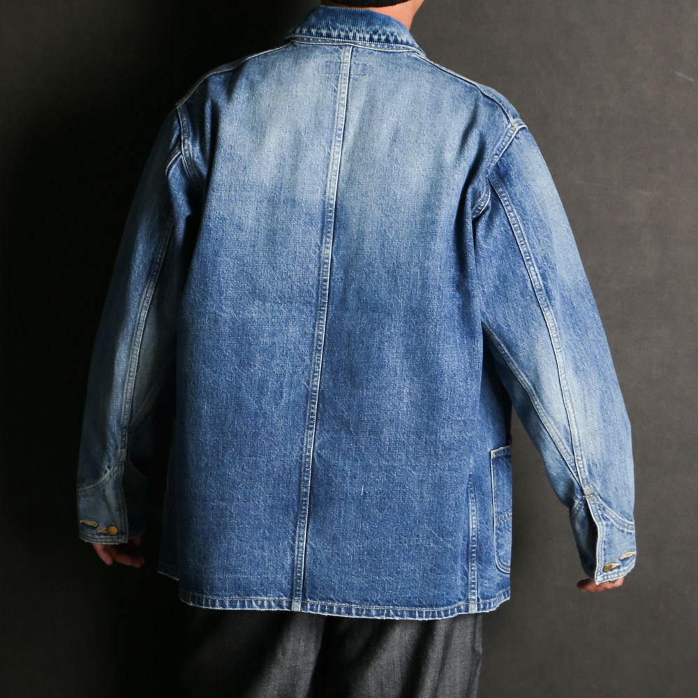 COVERALL JACKET - USED WASHED / オーガニックコットン 13.5oz セルビッチデニム - カバーオールジャケット / M25C02BL01C
