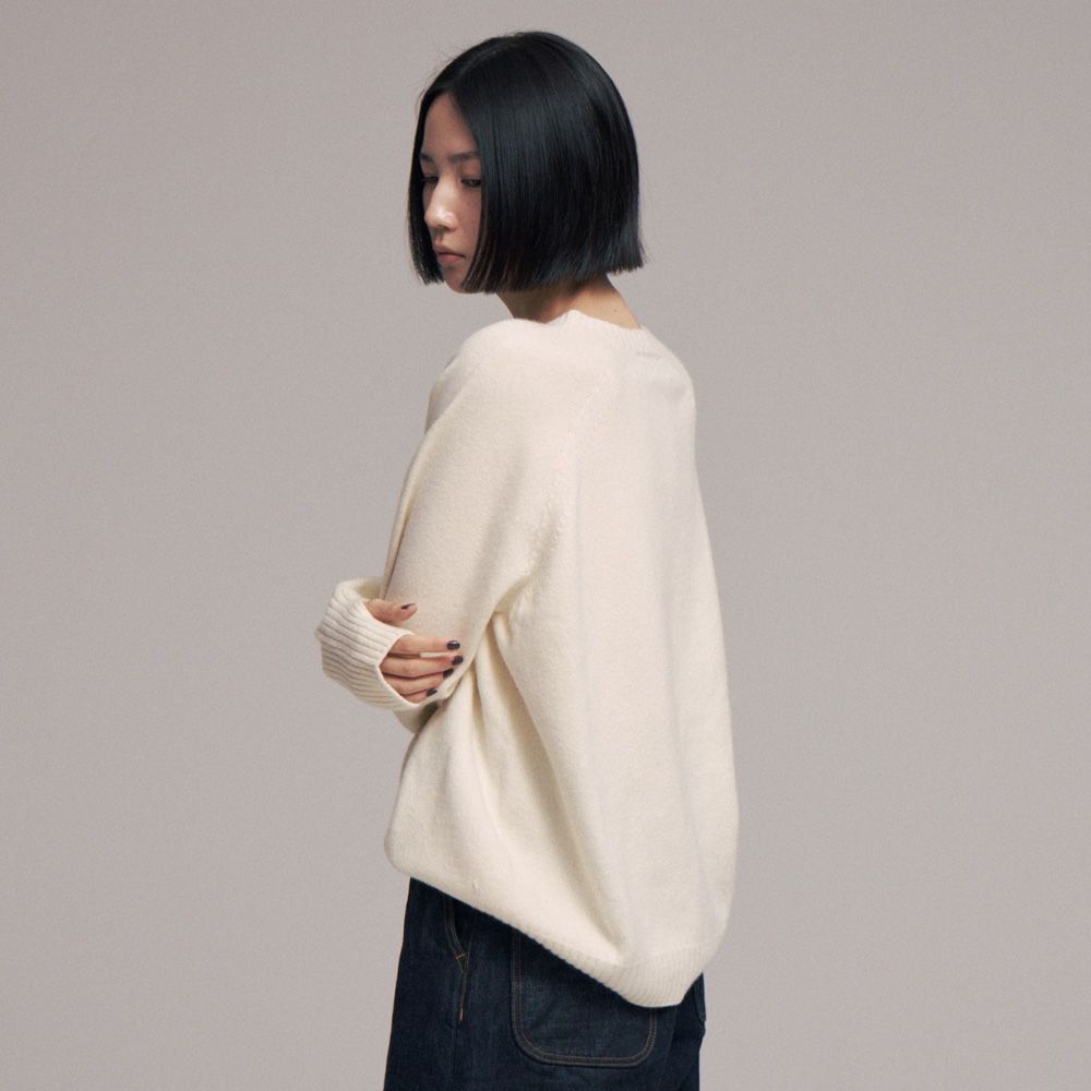 Seamless knit sweater - Wool & cashmere & silk / シームレス クルーネックセーター - ウール & カシミヤ & シルク / SN-592E