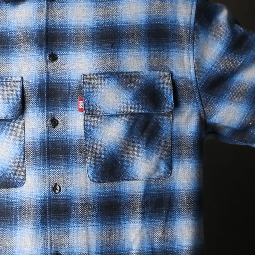 Wool Ombre Check L/S Shirt (26aw) - Blue / チェックシャツ / HS-100626